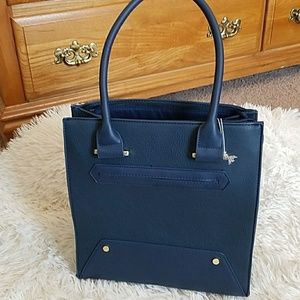 Navy blue structured purse